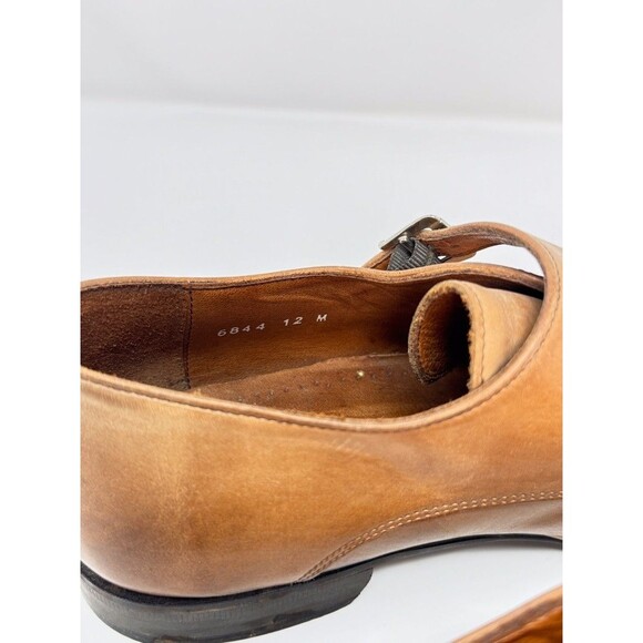 Massimo Matteo Mens Shoes Brown Leather Double Monk Strap Loafer Cap Toe US 12 M - Picture 9 of 12